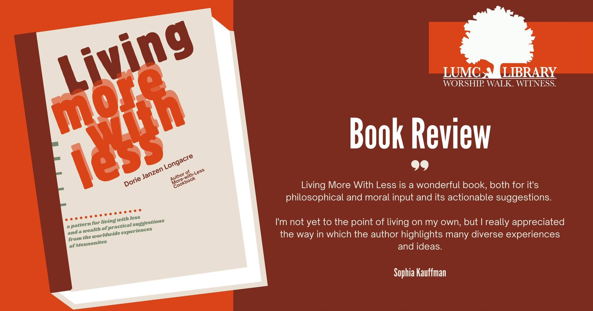 Less Book Review February 2025 Book Review - Living More With Less - Leamington United ...